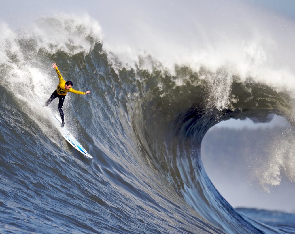 A person on a wave.