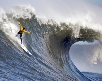 A person on a wave.