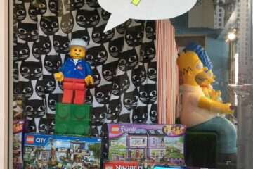 The side of a toy store.
