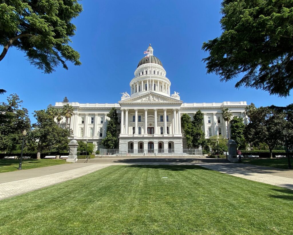 The California State Capitol Building in Sacramento. 