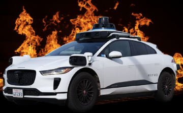 A car on fire.