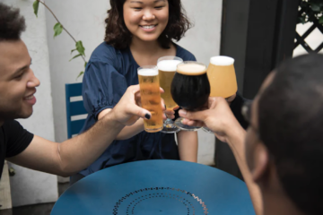 People drinking beer