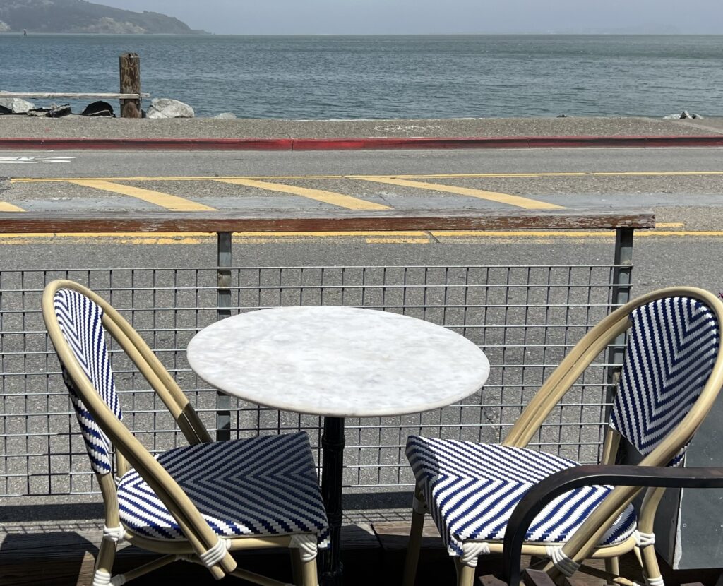 Outside a restaurant.